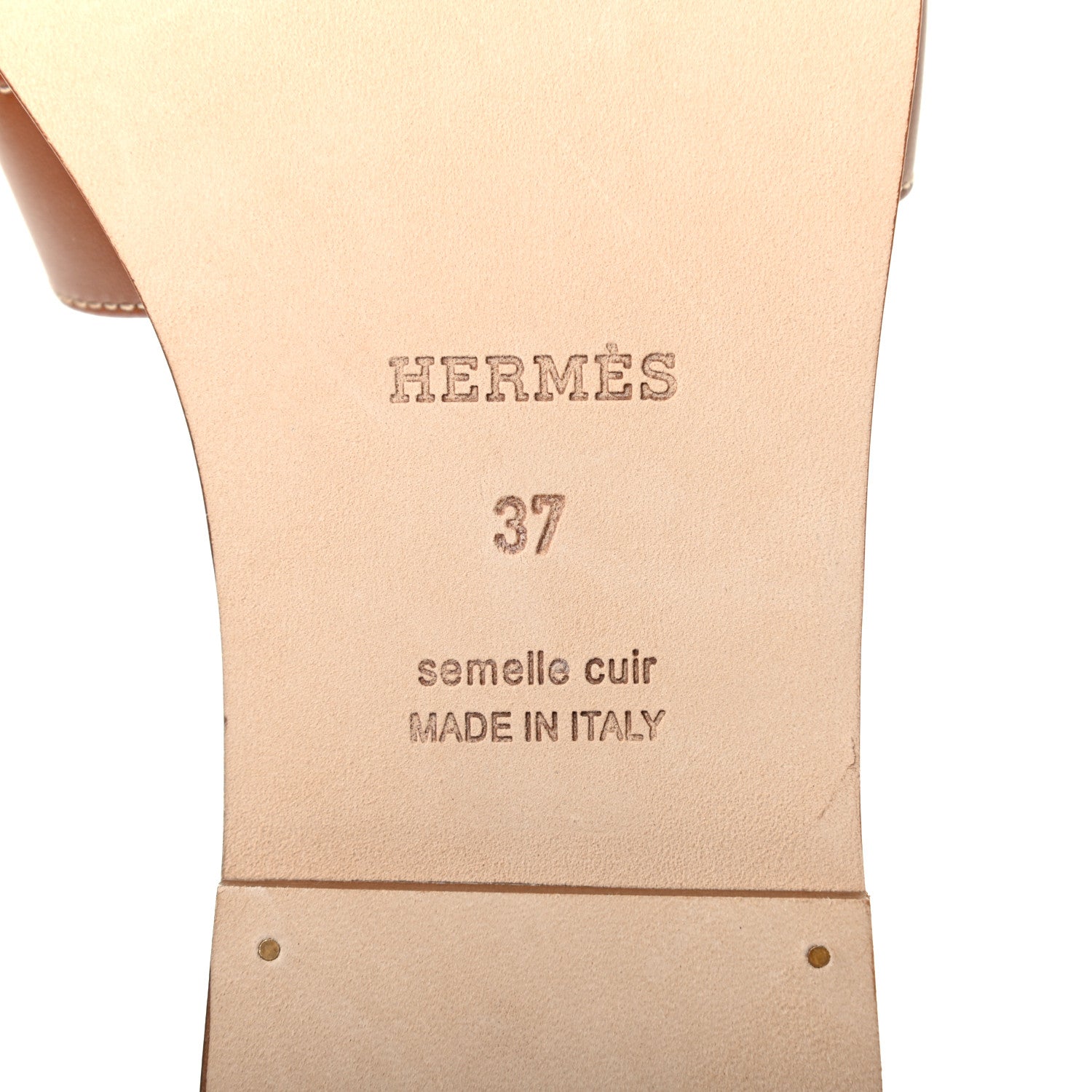 Hermes Box Calfskin Oran Sandals 37 Gold 6 of 8