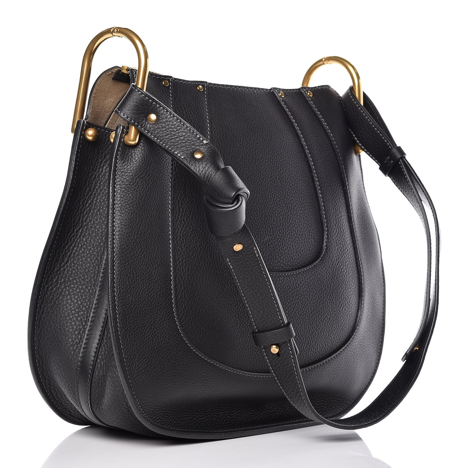 Chloe Grained Calfskin Small Hayley Hobo Black 3 of 10
