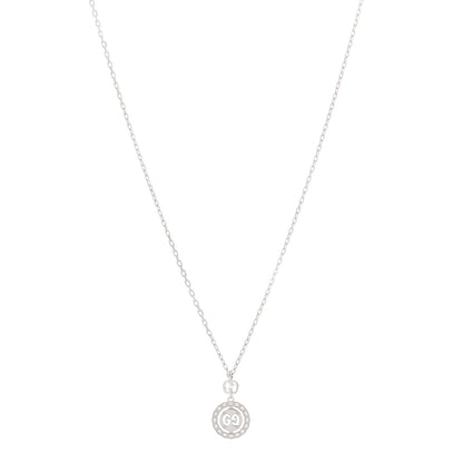 Gucci 18K White Gold Diamond 10mm Icon Twirl Pendant Necklace 1 of 4