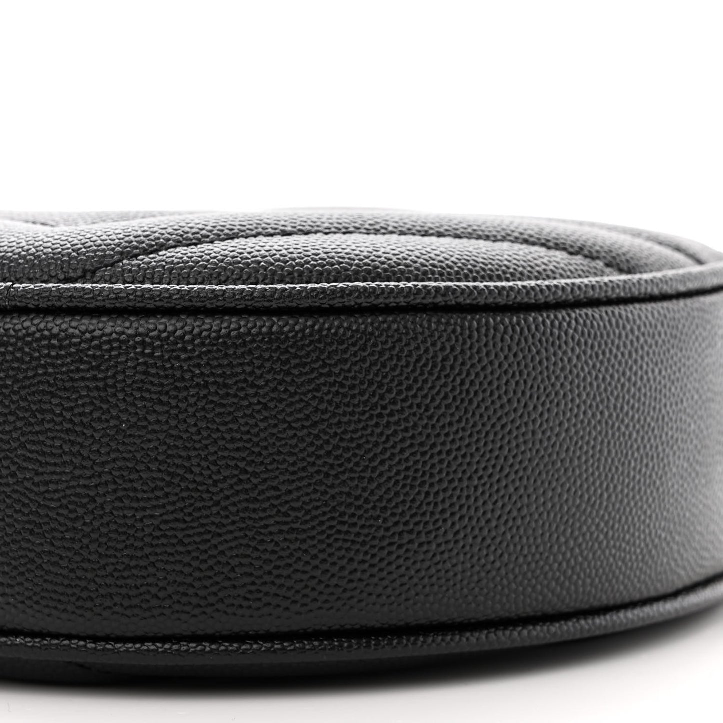 Grain De Poudre Matelasse Chevron Quilted Round Vinyle Camera Bag Black