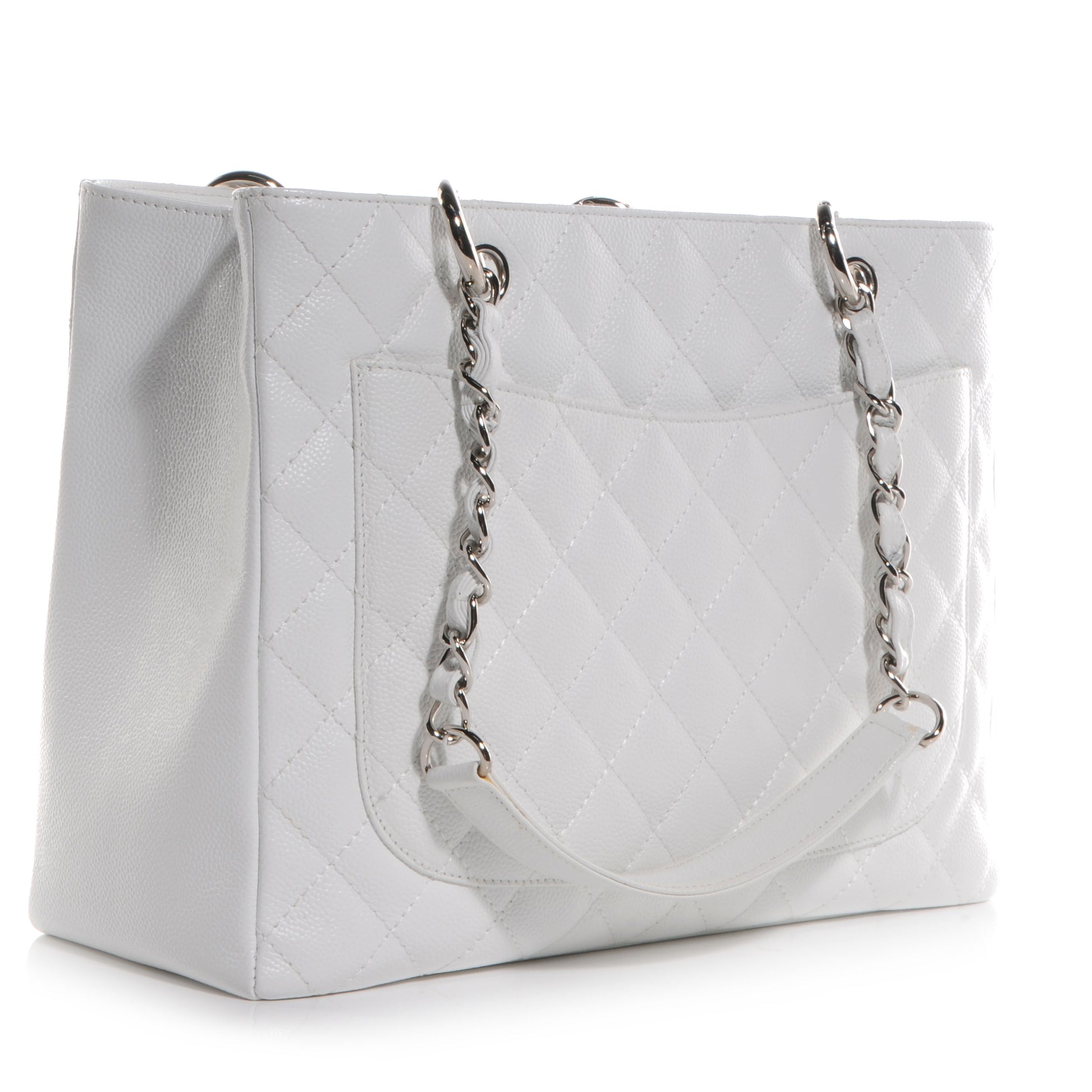 Chanel Caviar Quilted Grand Shopping Tote GST White 3 of 8