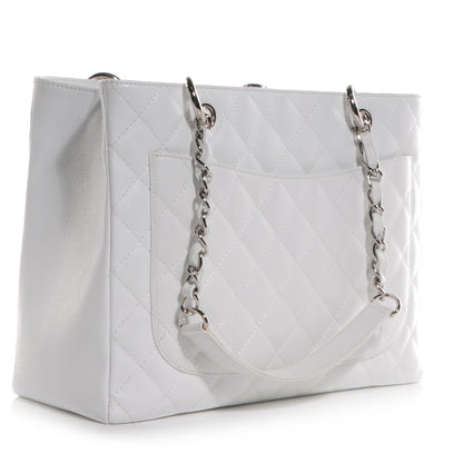 Chanel Caviar Quilted Grand Shopping Tote GST White 3 of 8