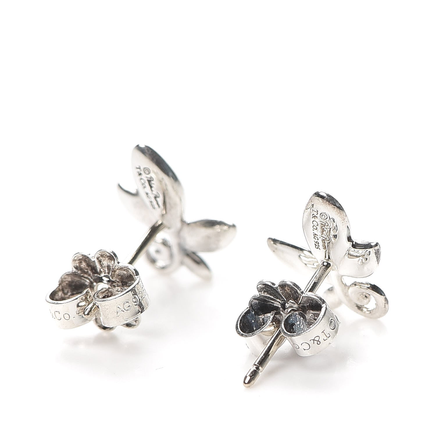 Tiffany Sterling Silver Paloma Picasso Olive Leaf Earrings 3 of 5