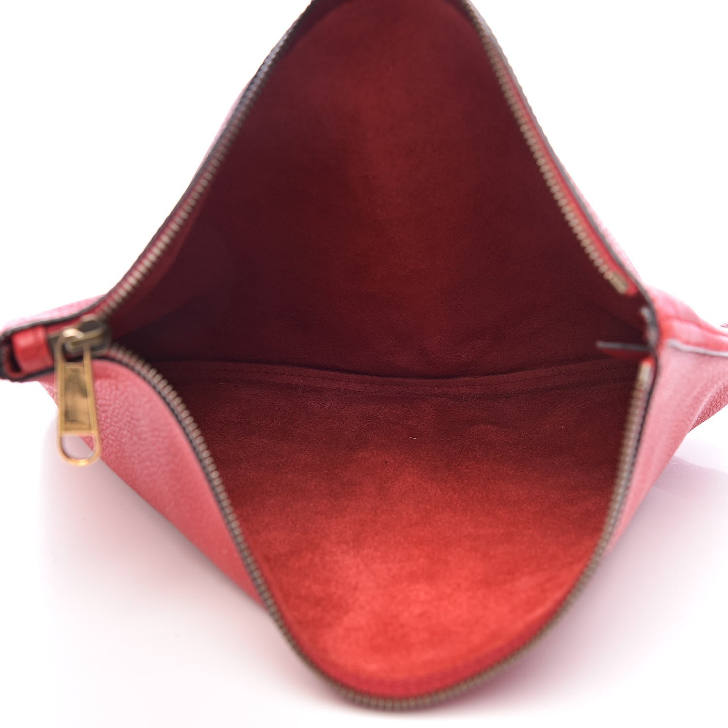 Gucci Pebbled Calfskin Medium Logo Portfolio Clutch Hibiscus Red 5 of 8