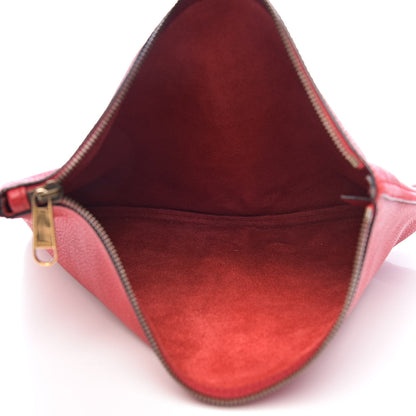 Gucci Pebbled Calfskin Medium Logo Portfolio Clutch Hibiscus Red 5 of 8