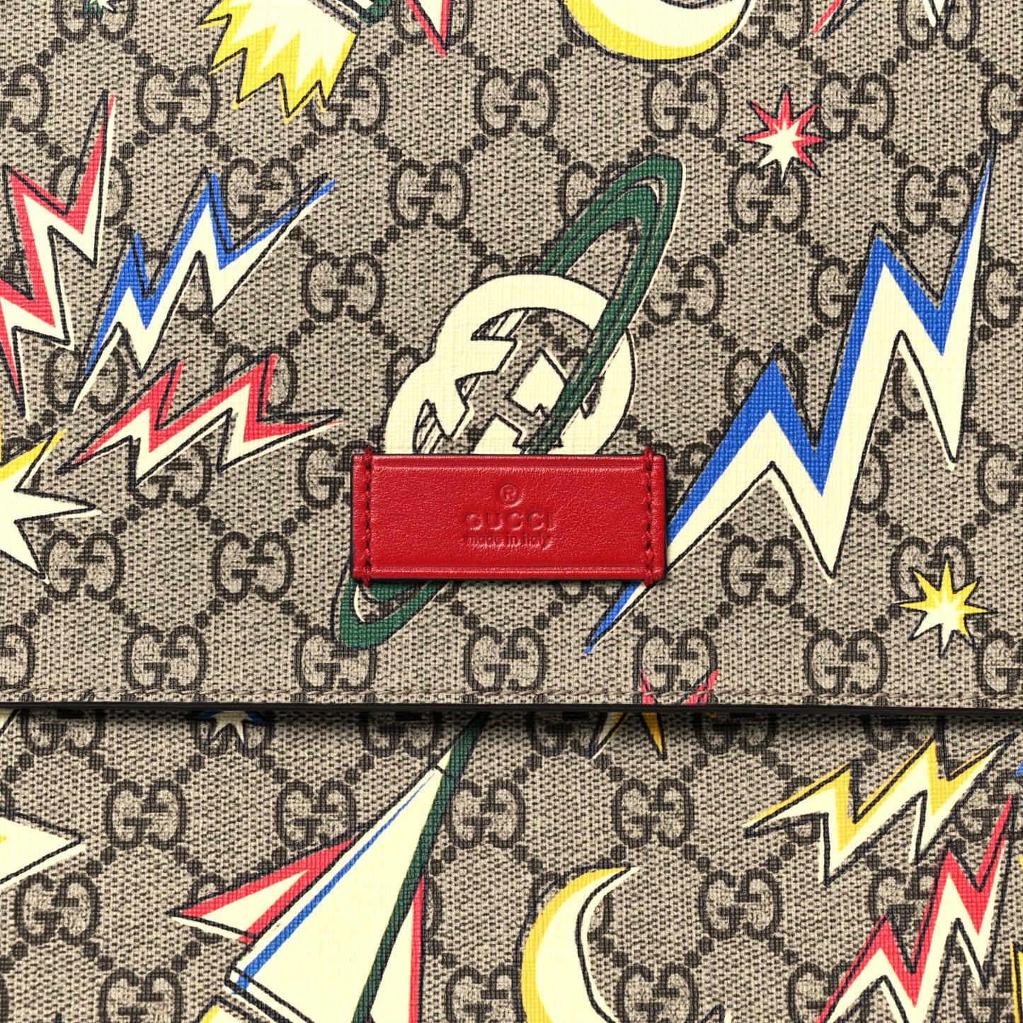 GG Supreme Monogram Space Diaper Bag Red