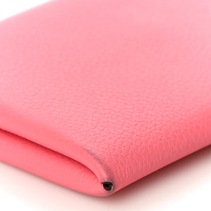 Hermes Evercolor Calvi Card Case Rose Azalee 10 of 14