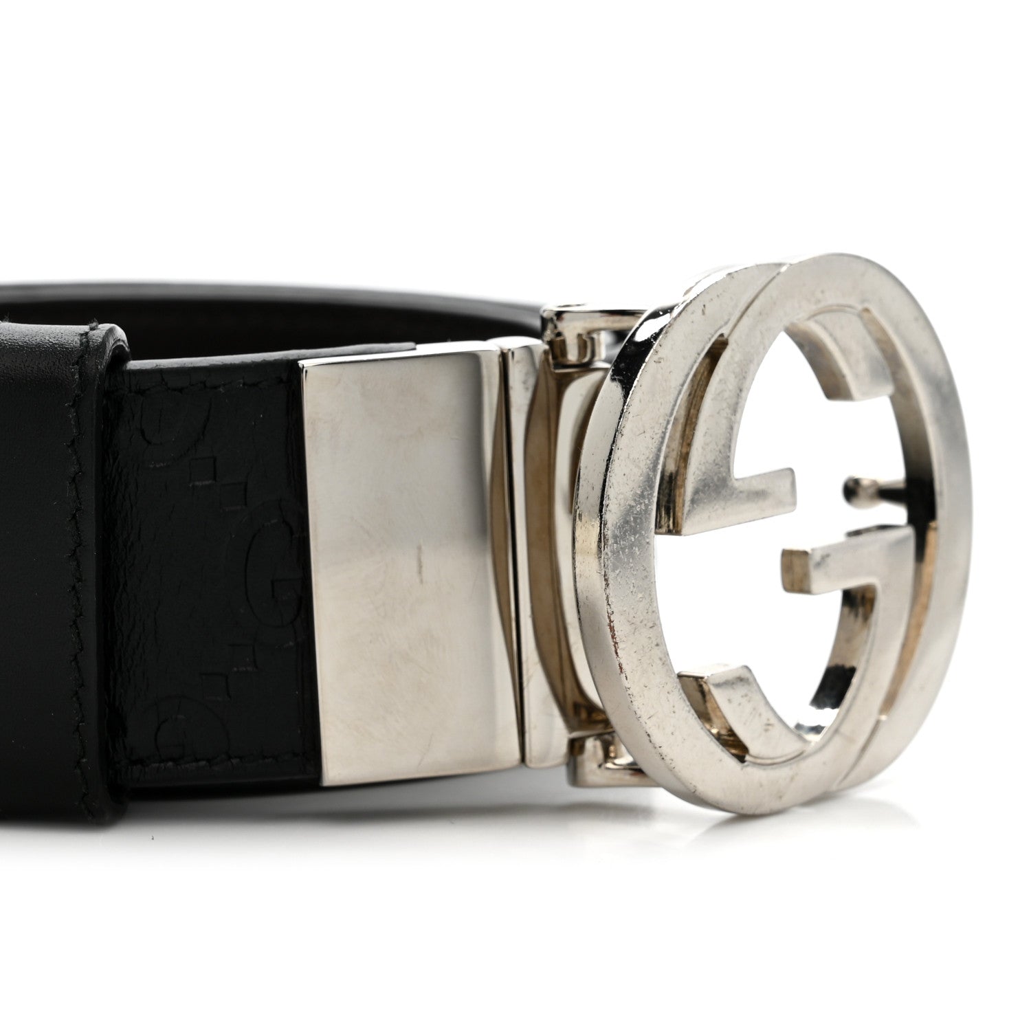 Gucci Guccissima Signature Interlocking G 37mm Belt 85 34 Black 6 of 6