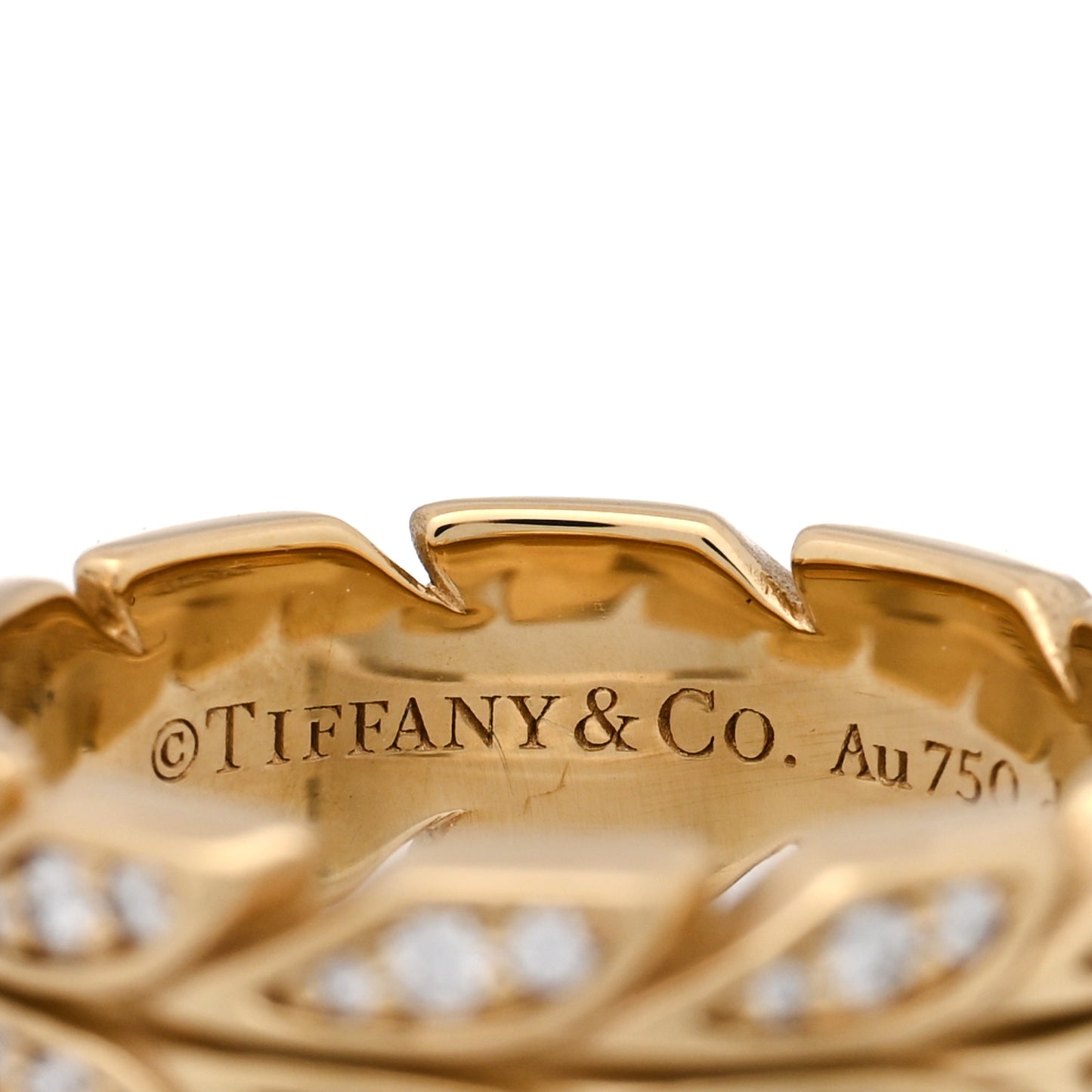 18K Yellow Gold Diamond Victoria Vine Band Ring 51 5.75