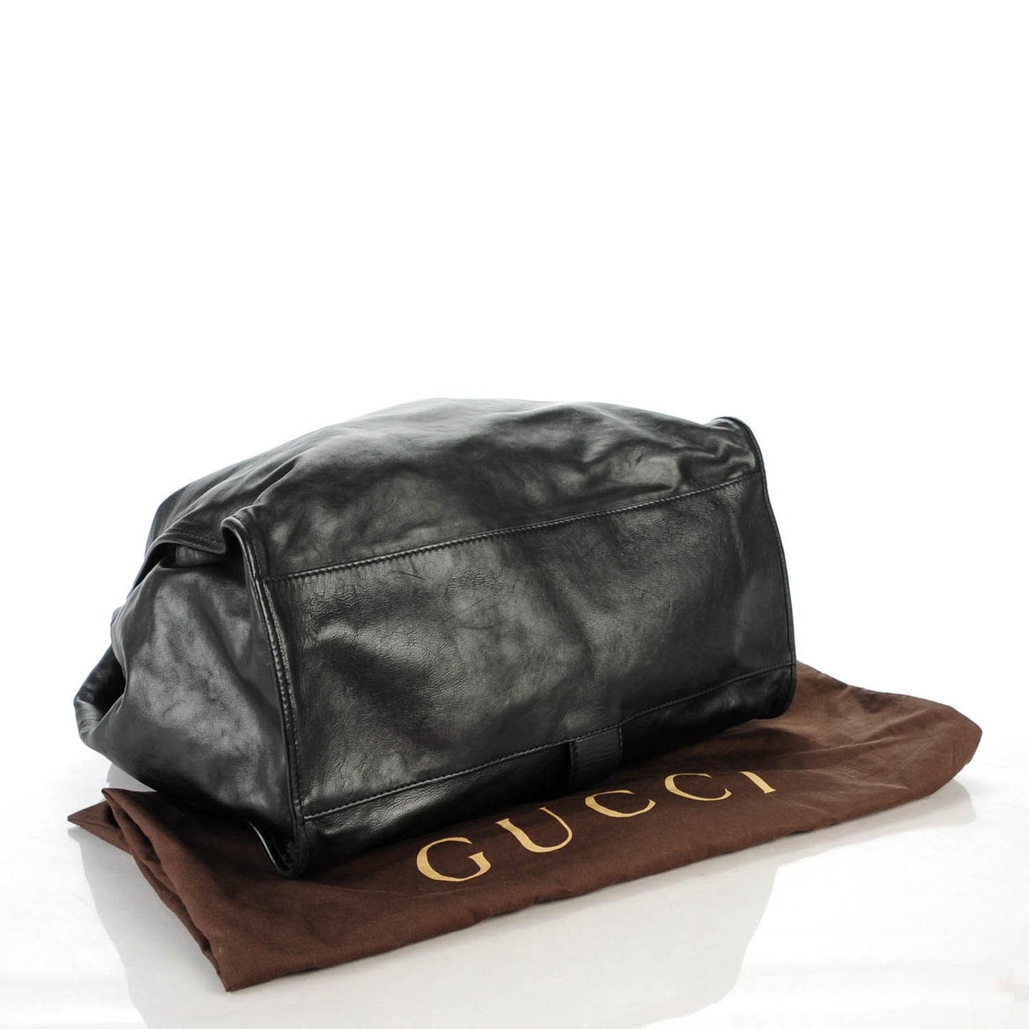 Calfskin Large Soft Stirrup Shoulder Bag Black