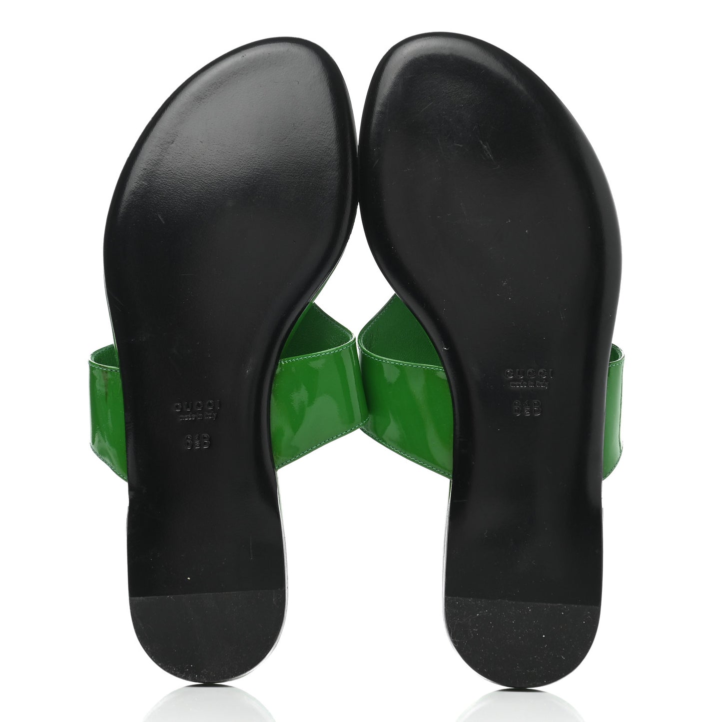 Patent Horsebit Thong Sandals 36.5 Green