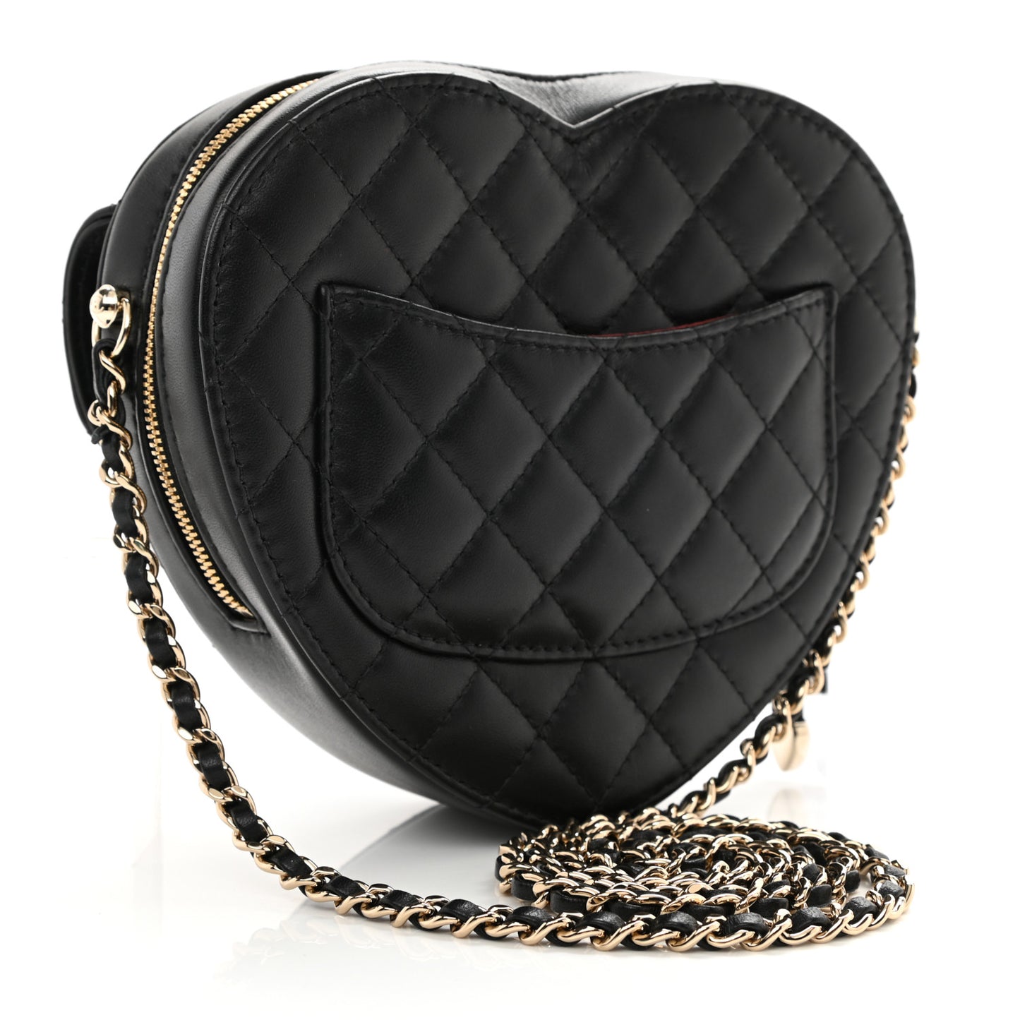 Lambskin Quilted CC In Love Heart Bag Black