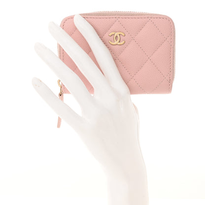 Chanel Caviar Quilted Zip Coin Purse Light Pink 2 of 8