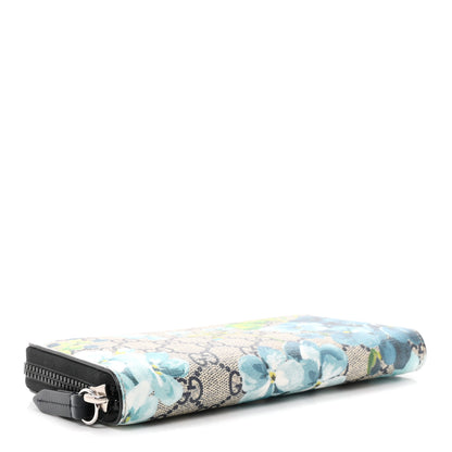 Gucci GG Supreme Monogram Blooms Zip Around Wallet Blue 4 of 9
