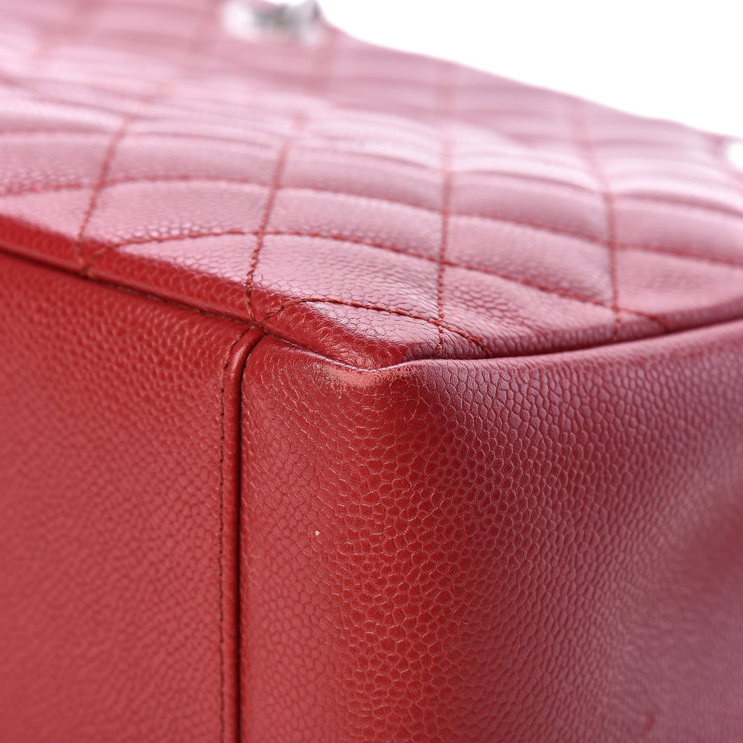 Caviar Quilted Grand Shopping Tote GST Red