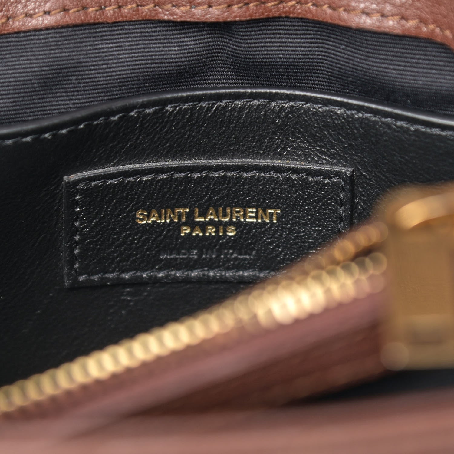 Saint Laurent Calfskin Matelasse Chevron Monogram Medium College Bag Old Brandy 5 of 12
