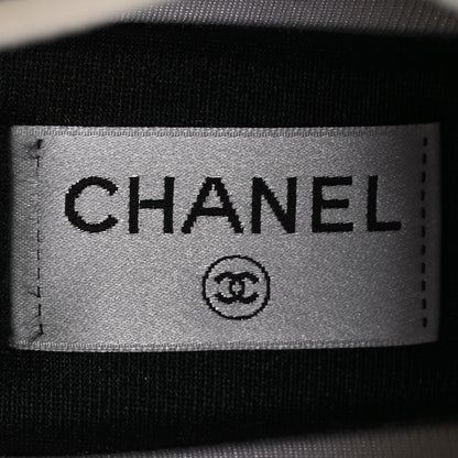 Chanel Velvet Calfskin Mixed Fibers CC Sneakers 40 Ivory Black 9 of 15