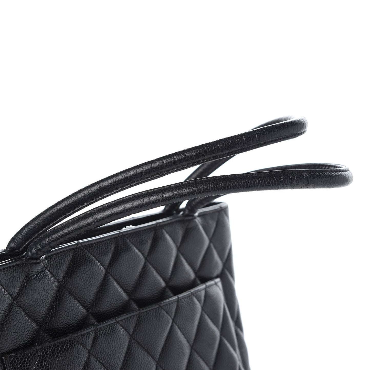 Caviar Quilted Medallion Tote Black