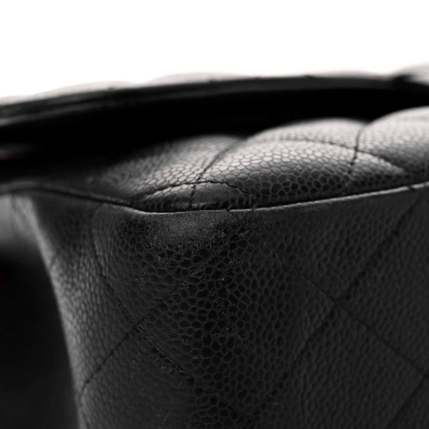 Caviar Quilted Jumbo Double Flap Black