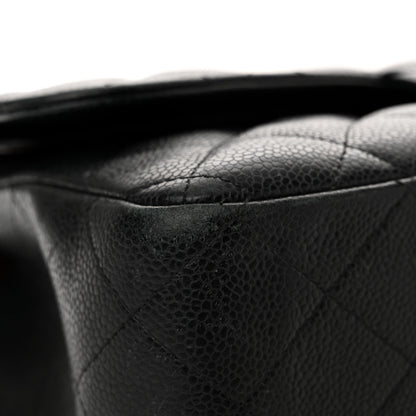 Chanel Caviar Quilted Jumbo Double Flap Black 16 of 21
