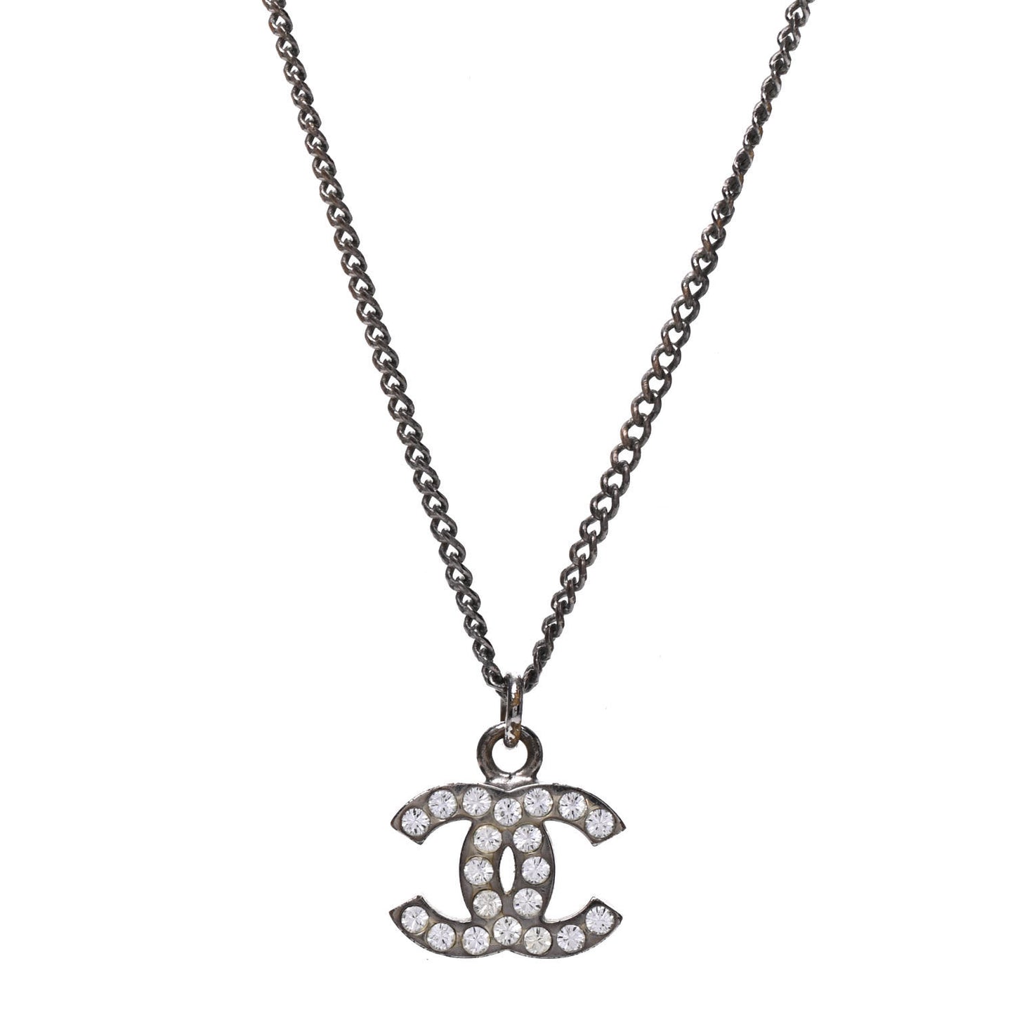 Crystal CC Necklace Silver