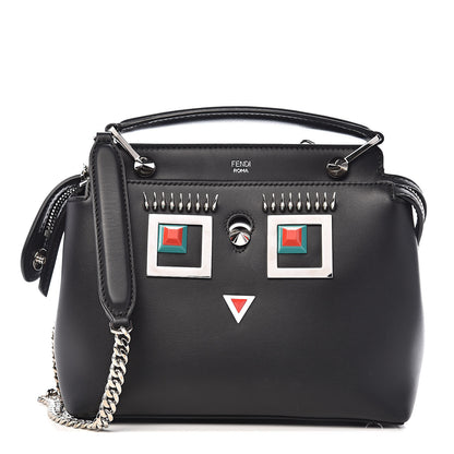 Fendi Vitello Baltico Hypnoteyes Studded Small Dotcom Click Chain Satchel Black 1 of 11