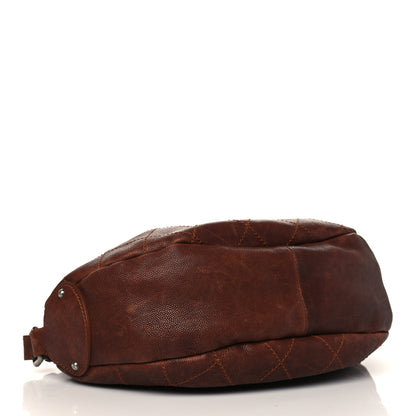 Chanel Caviar Stitched Outdoor Ligne Hobo Brown 4 of 9