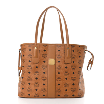MCM Visetos Medium Liz Reversible Shopper Tote Cognac 3 of 17