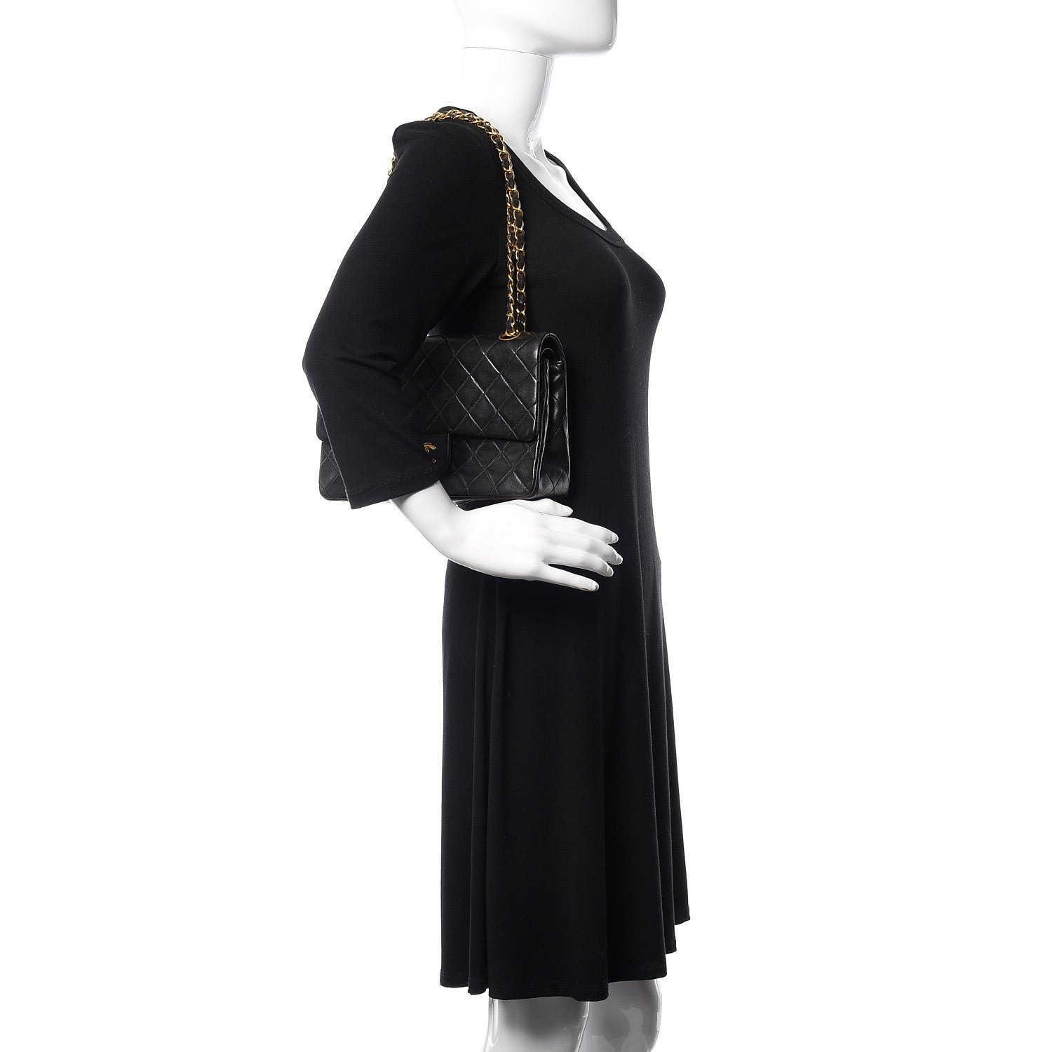 Chanel Lambskin Quilted Medium Double Flap Black 2 of 11