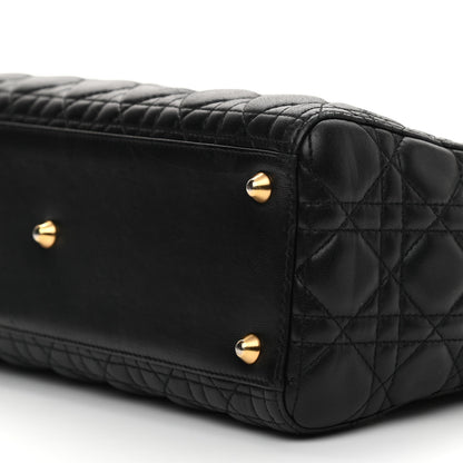 Christian Dior Lambskin Cannage Large Lady Dior Black 9 of 13