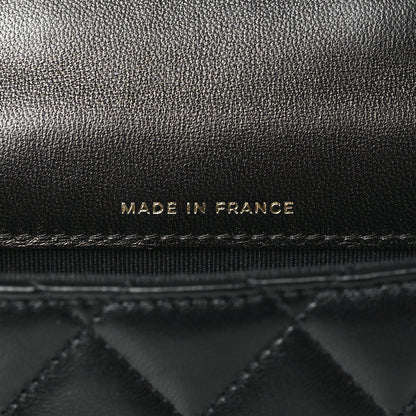 Chanel Lambskin Quilted Top Handle Flap Coin Purse With Chain Black 7 of 12
