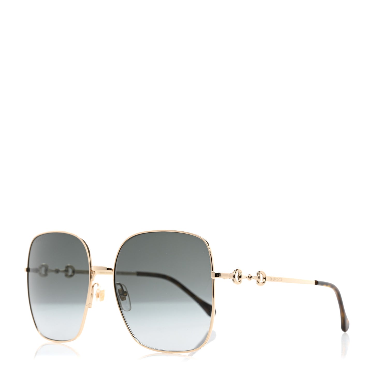 Metal Horsebit Square Frame Sunglasses GG0879S Grey