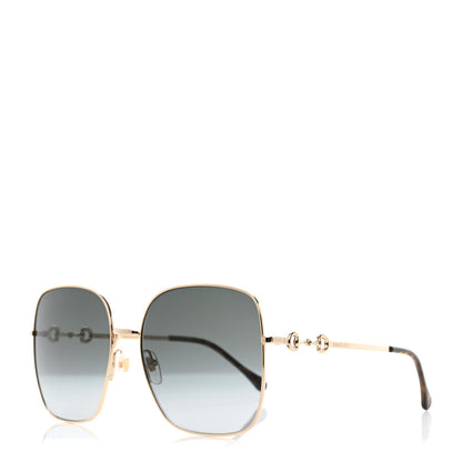 Gucci Metal Horsebit Square Frame Sunglasses GG0879S Grey 1 of 8