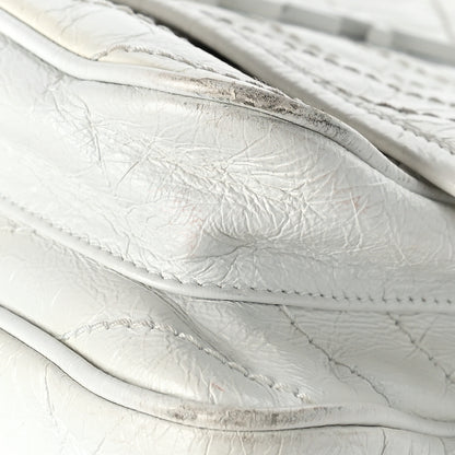 Saint Laurent Crinkled Calfskin Matelasse Monogram Medium Niki Chain Satchel Dirty White 15 of 15