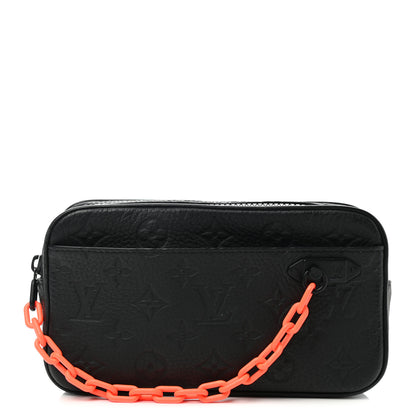 Louis Vuitton Taurillon Monogram Uniformes Solar Ray Soft Pochette Volga Belt Bag Black 1 of 8