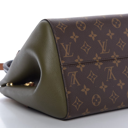 Louis Vuitton Calfskin Monogram Fold Tote PM Cream Khaki Black 6 of 10