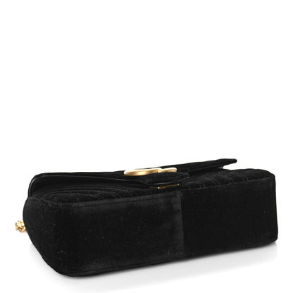 Gucci Velvet Matelasse Small GG Marmont Shoulder Bag Black 4 of 9
