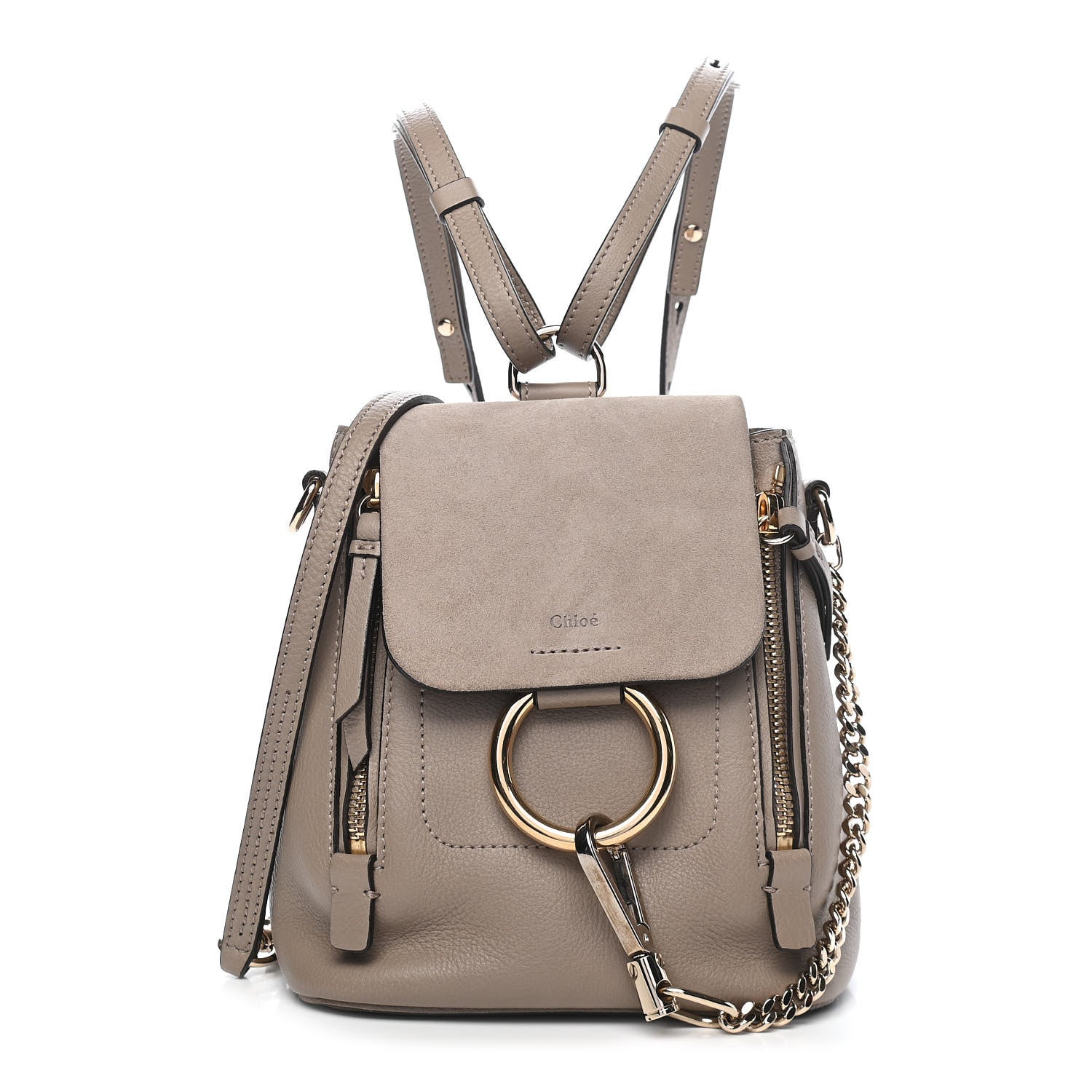 Chloe Suede Calfskin Mini Faye Backpack Motty Grey 1 of 8