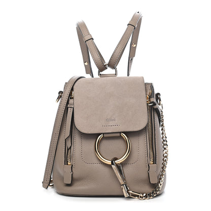 Chloe Suede Calfskin Mini Faye Backpack Motty Grey 1 of 8