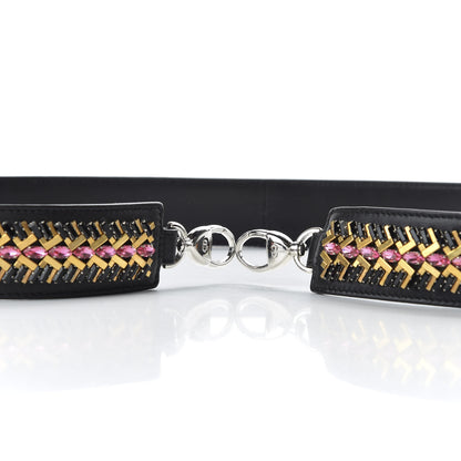 Christian Dior Lambskin Crystal Studded Shoulder Strap Black 3 of 4