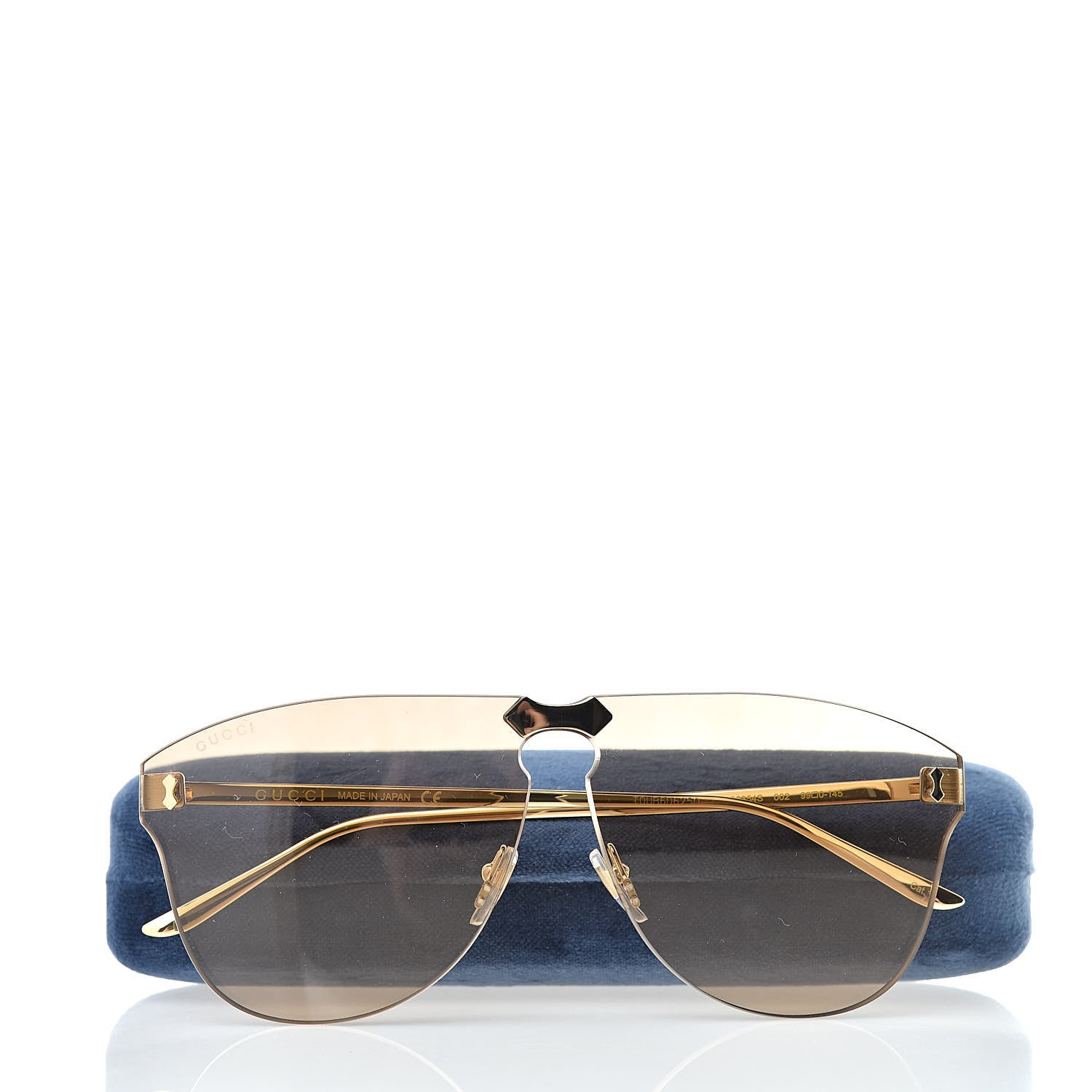 Gucci Rimless Sunglasses GG0354S Gold 8 of 8