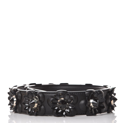 Fendi Vitello Dolce Nappa Patent Flowerland Studded Strap You Black 2 of 5