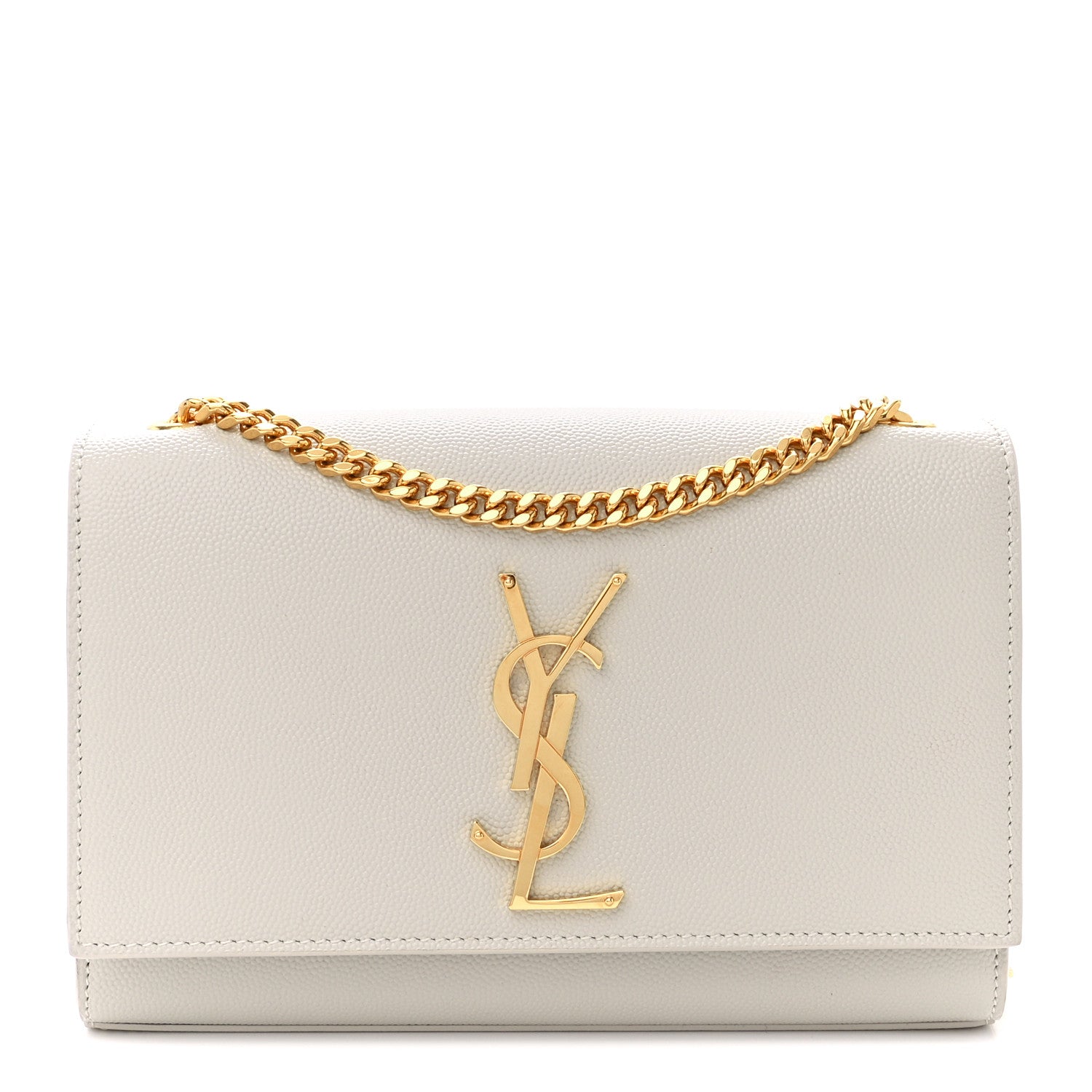 Saint Laurent SAINT LAURENT Grain De Poudre Small Monogram Kate Satchel Crema Soft 1 of 12