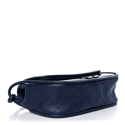 Chanel Calfskin Stitched Flap Bag Navy 4 of 12