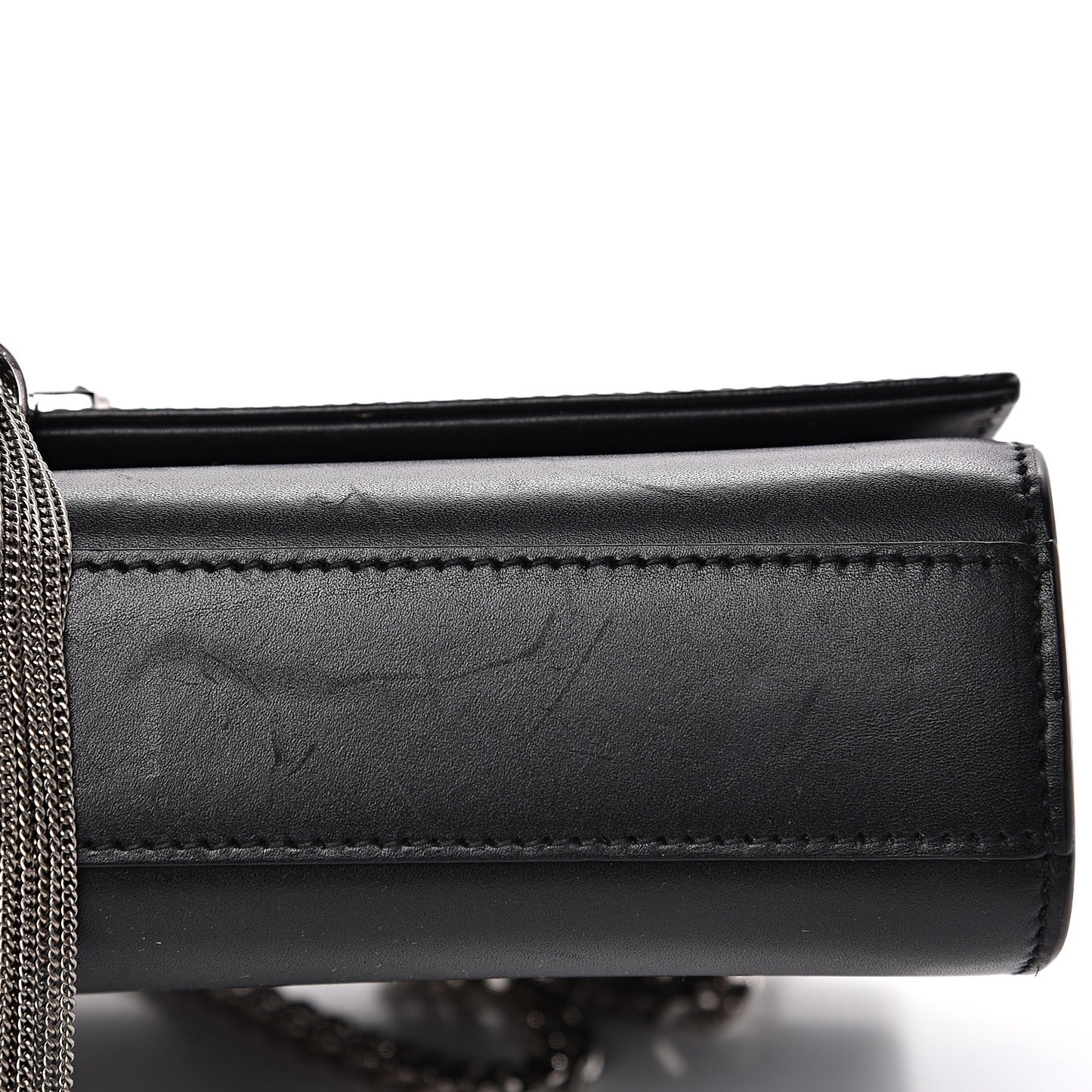 Smooth Calfskin Medium Classic Monogram Kate Tassel Satchel Black