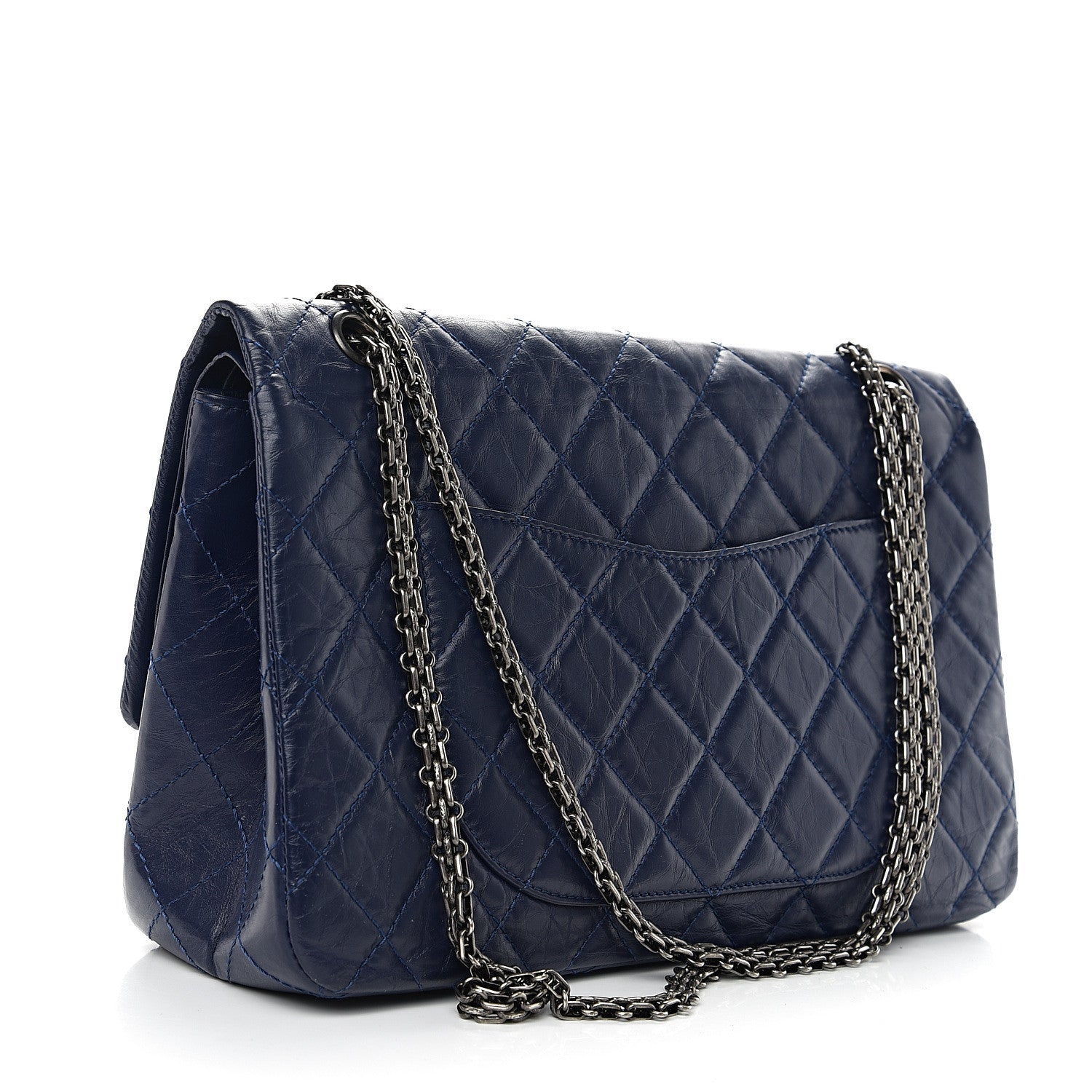 Chanel Aged Calfskin Quilted 2.55 Reissue 227 Flap Dark Blue 2 of 9