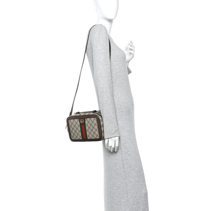 Gucci GG Supreme Monogram Web Small Ophidia Top Handle Shoulder Bag Brown 2 of 10
