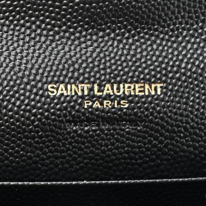 Saint Laurent Grain De Poudre Matelasse Chevron Small Monogram Envelope Wallet Black 6 of 8
