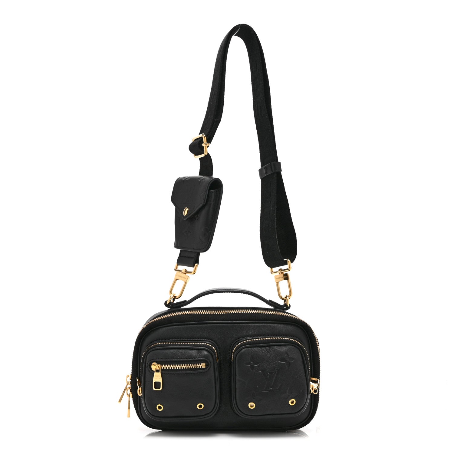 Louis Vuitton Calfskin Monogram Embossed Utility Crossbody Black 1 of 9