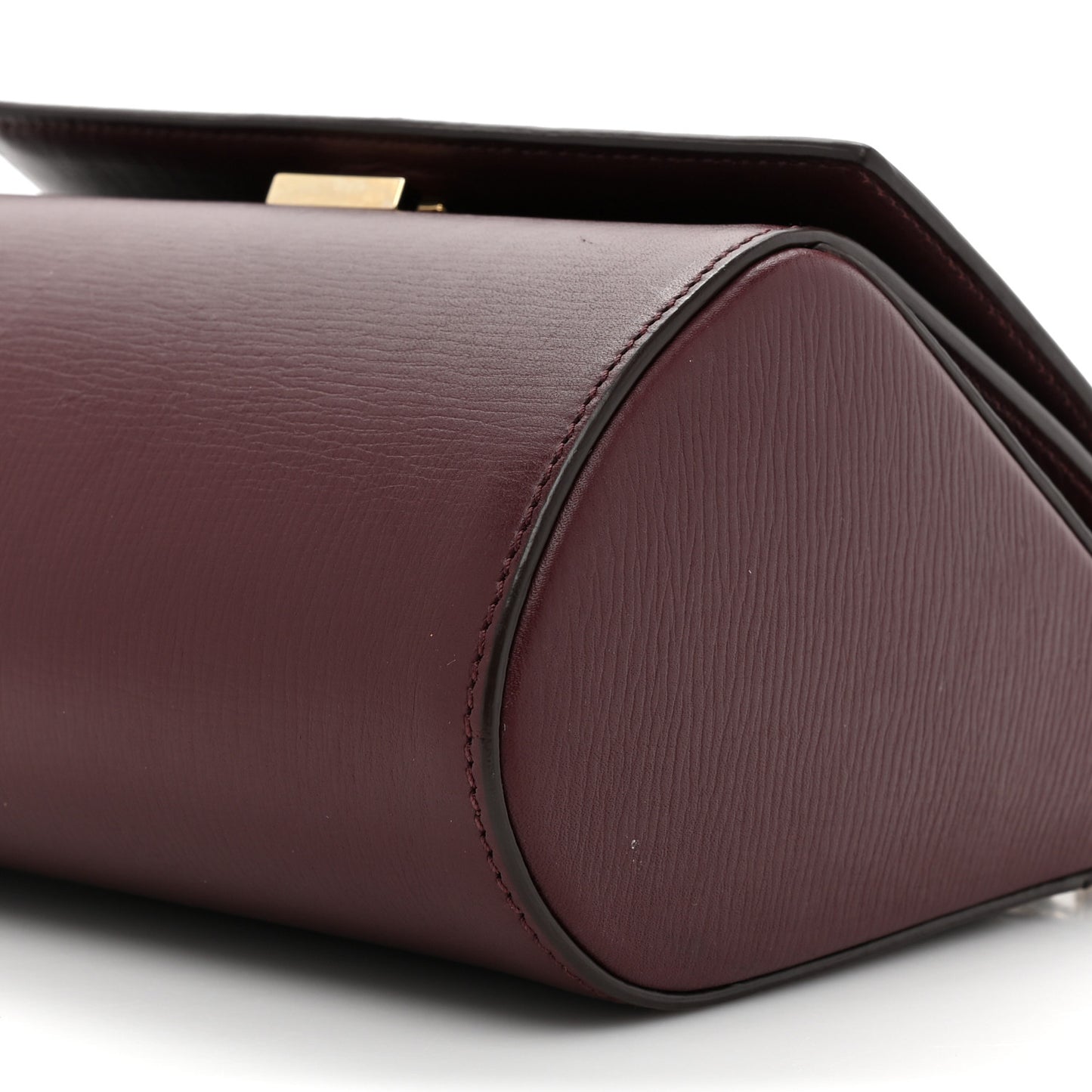 Textured Calfskin Mini Pandora Box Chain Crossbody Bag Oxblood